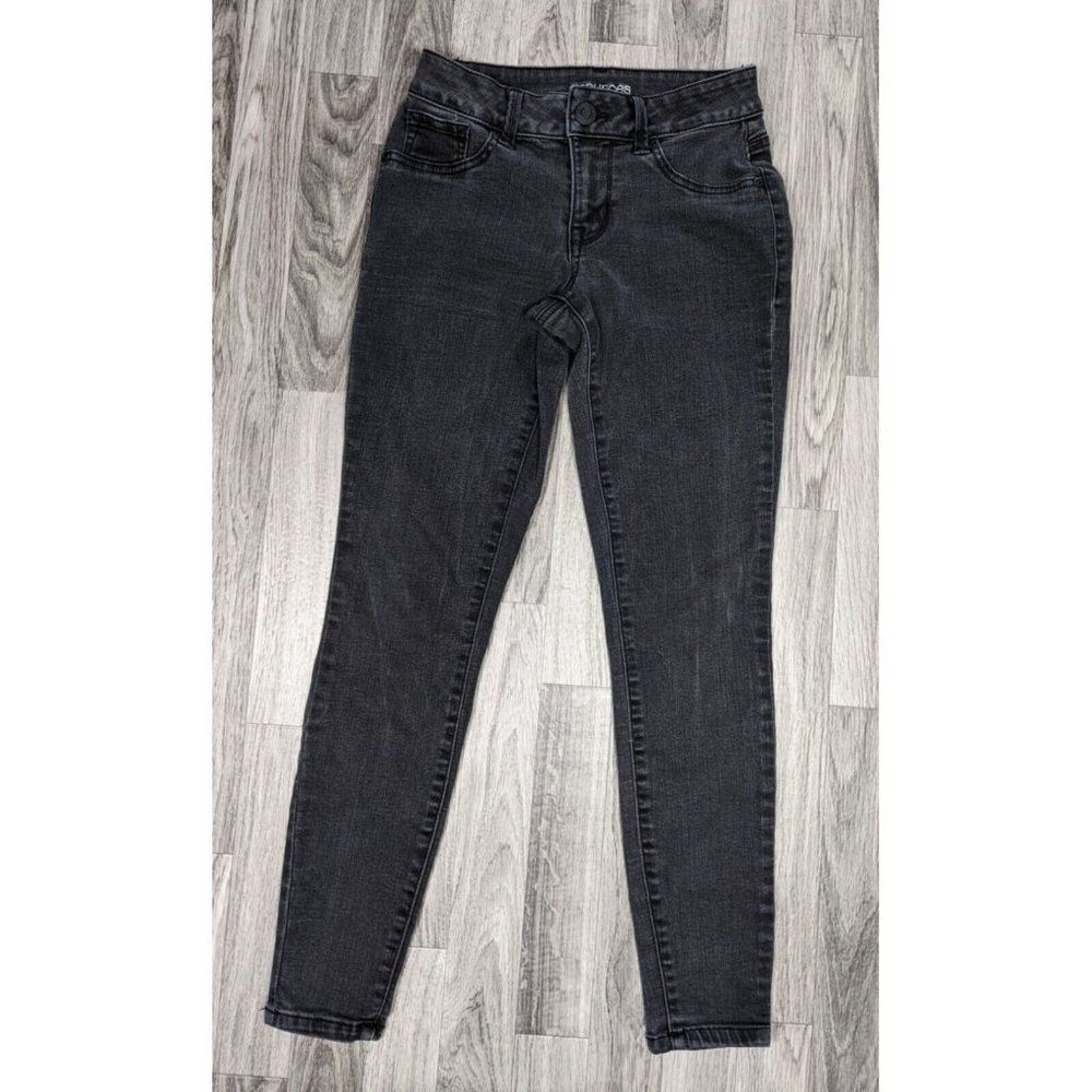 (3/$35) Maurices Womens‎ Size XS Regular Skinny Grey Black Denim Jeans